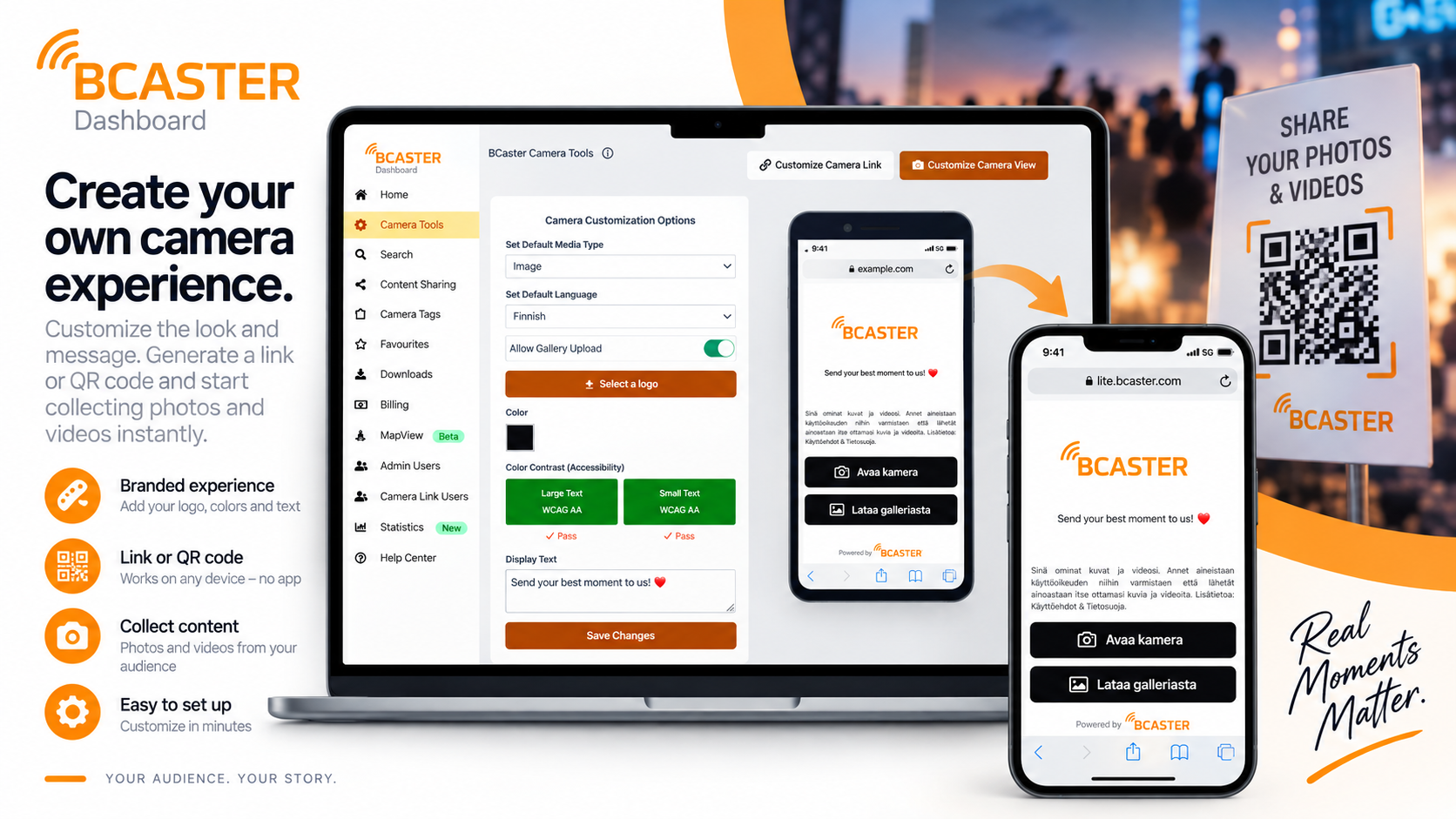 BCaster web application configuration interface